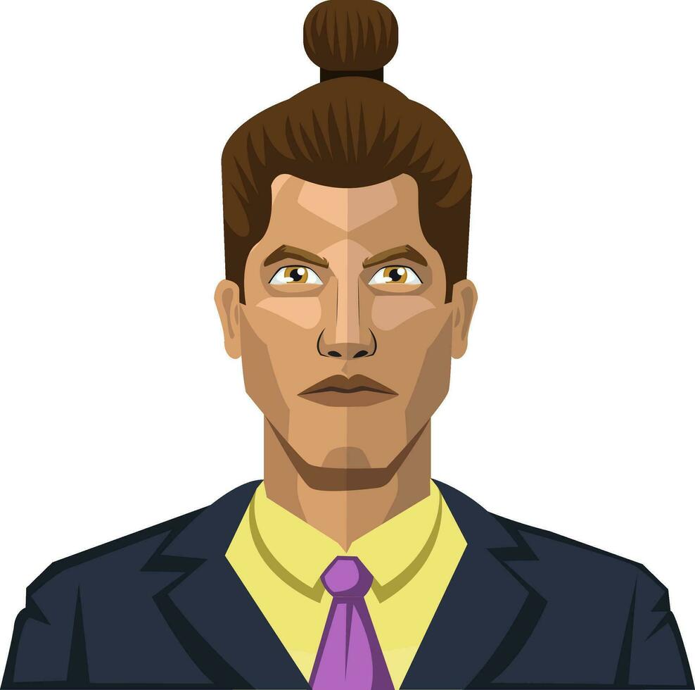 Guy with a twisted hair illustration vector on white background