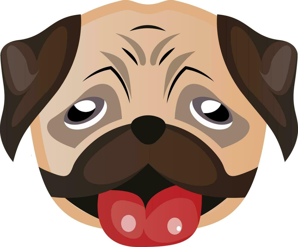 Mops illustration vector on white background