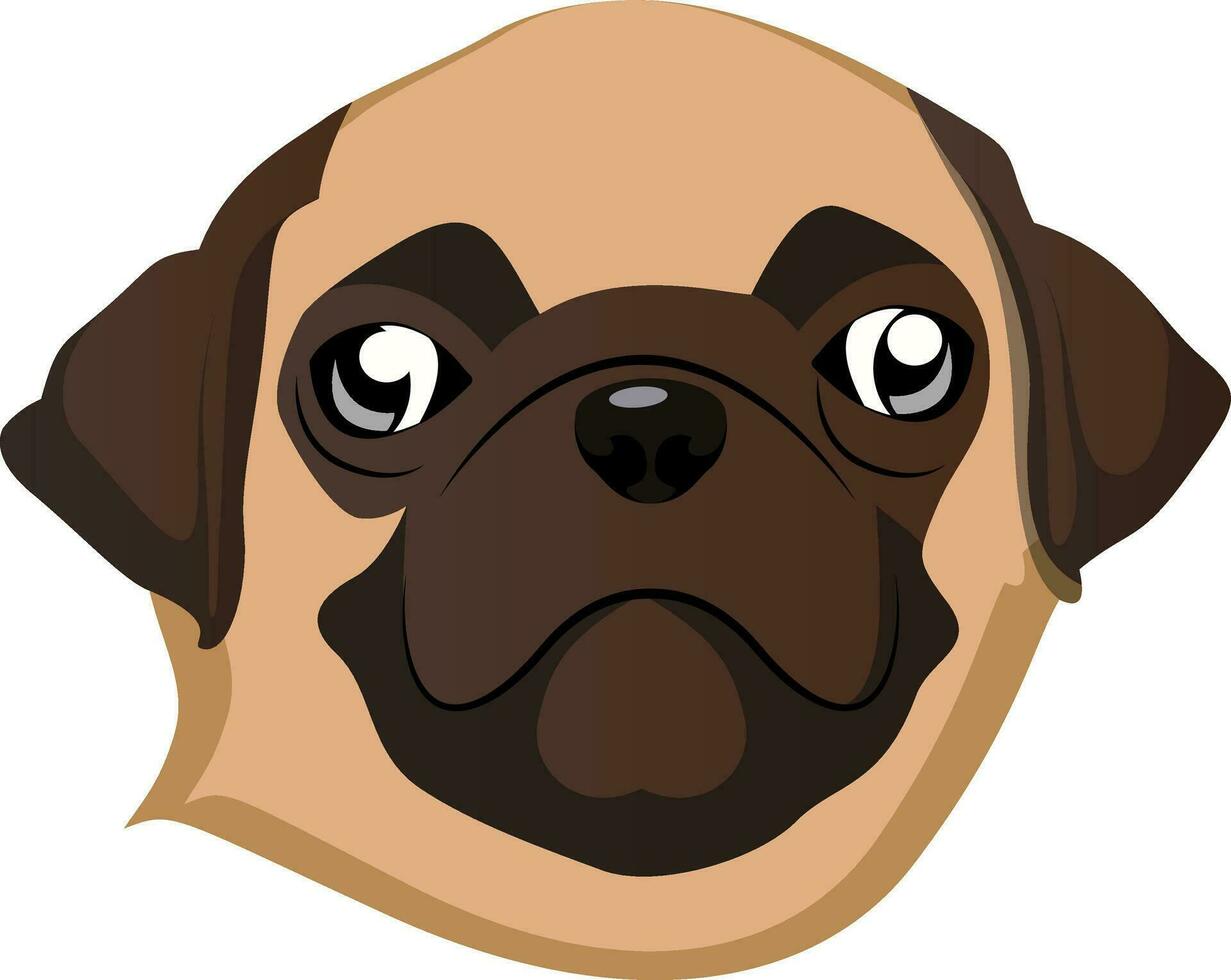 Pug illustration vector on white background