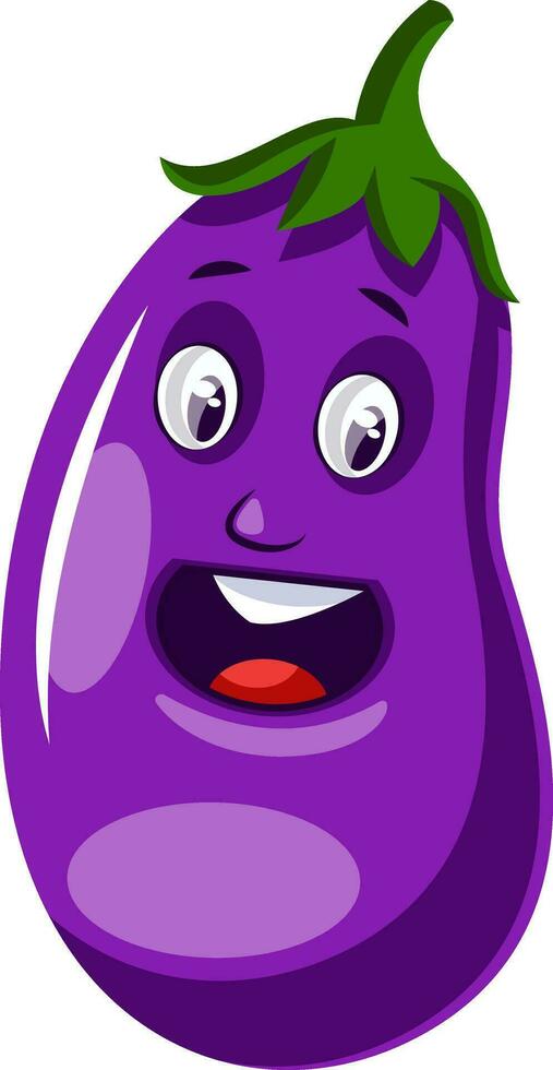 Surprised brinjal illustration vector on white background