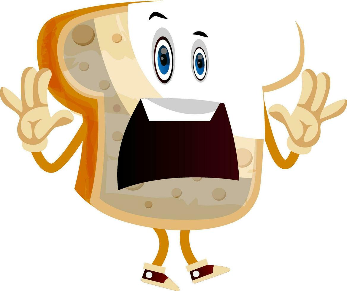 Scared Bread illustration vector on white background