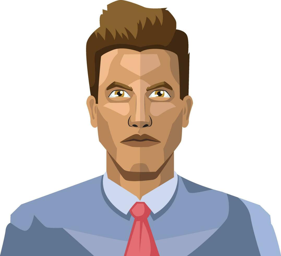 Young man with a short hair and a tie illustration vector on white background