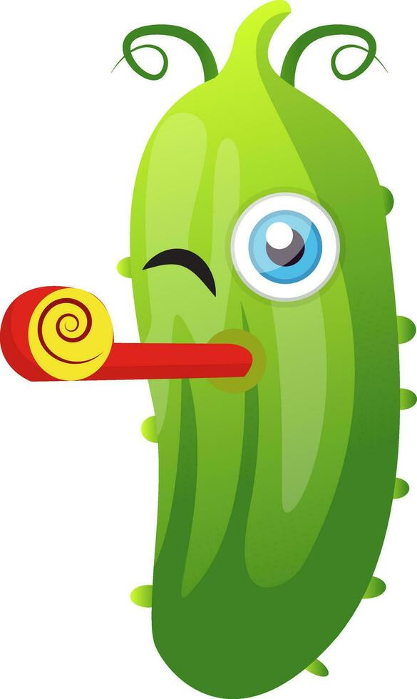 Cucumber at a birthday party illustration vector on white background