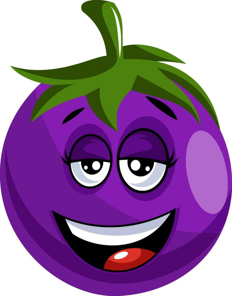 Relaxed brinjal illustration vector on white background