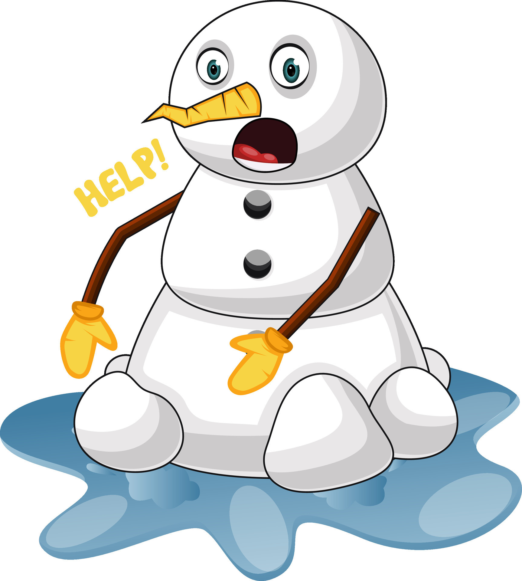 Melting snowman illustration vector on white background 35387307 Vector
