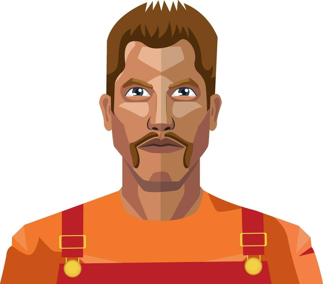 Worker with mustaches illustration vector on white background