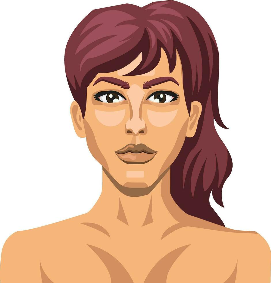 Sexy brunette illustration vector on white background