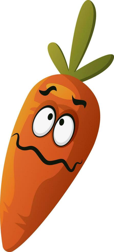 Carrot confused illustration vector on white background