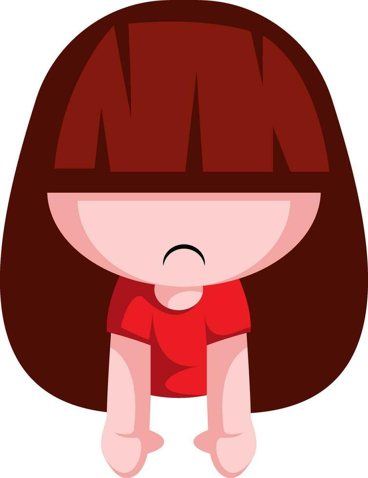 Girl is not amused with Valentine's day illustration vector on white background