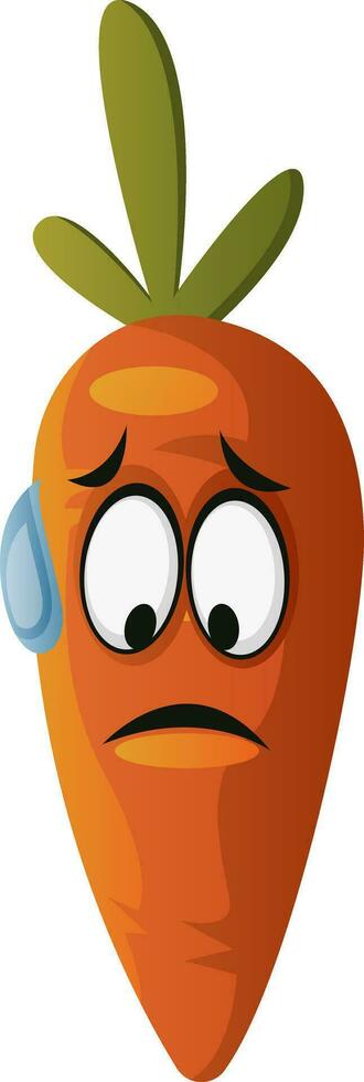 Worried carrot face illustration vector on white background