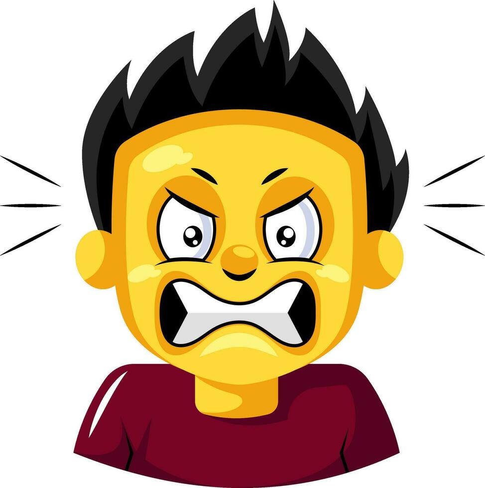 Angry looking young guy illustration vector on white background