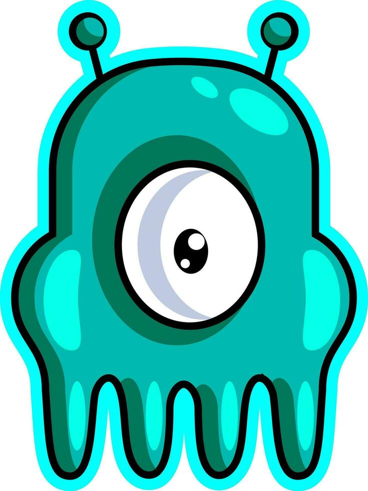 One eyed gaming monster  illustration vector on white background
