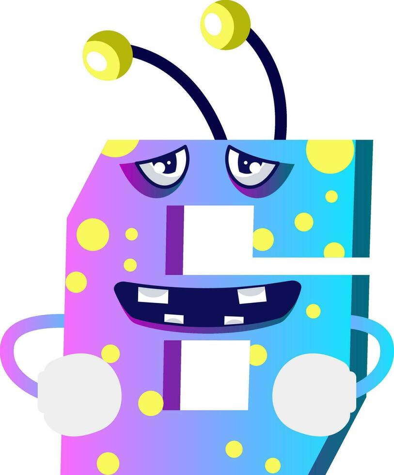 Number six monster drunk illustration vector on white background