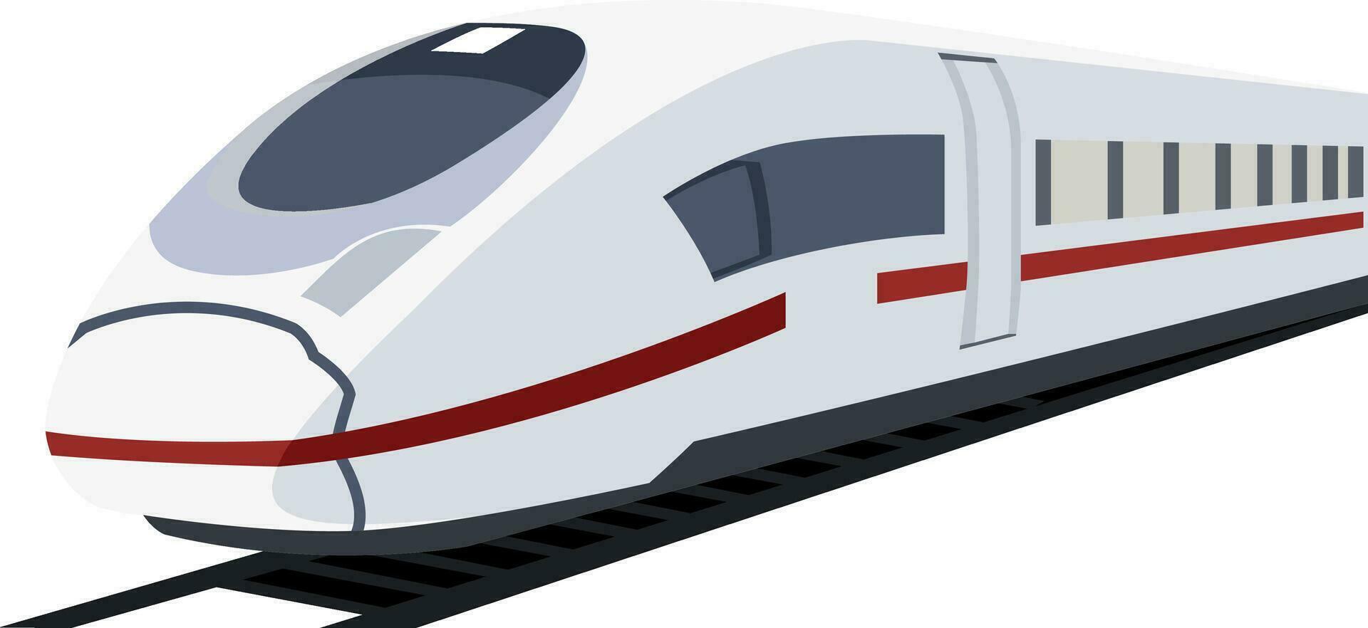 Vector illustration of white metro train.