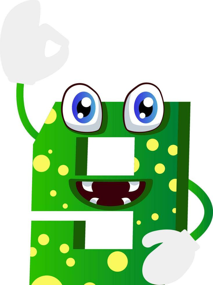 Green monster number nine shape illustration vector on white background