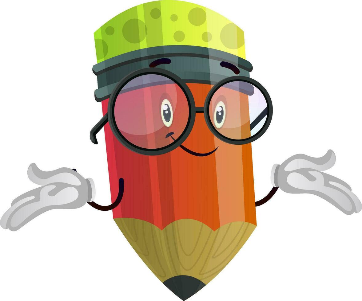 Red pencil looks like it is not important for him to choose illustration vector on white background