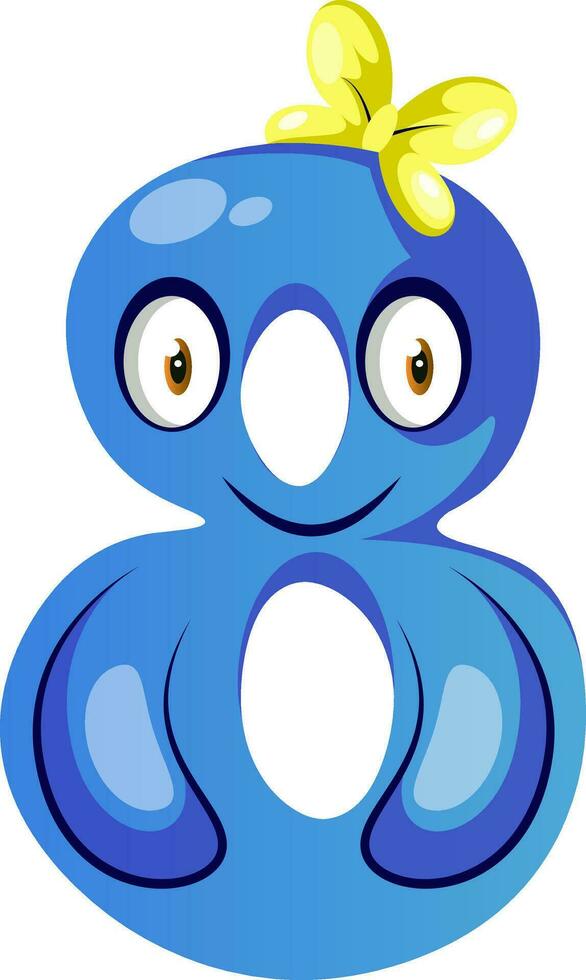 Blue monster in number eight shape illustration vector on white background