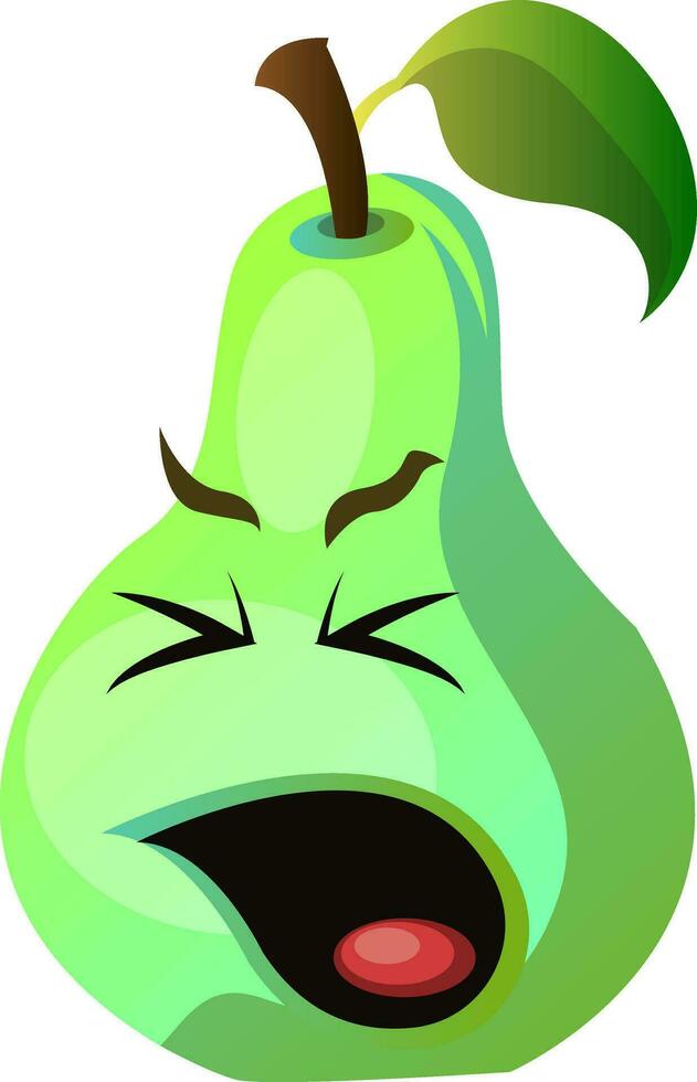 Pear sick face illustration vector on white background