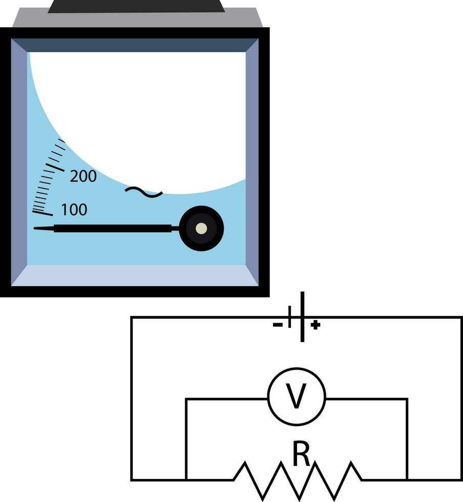 Vetor illustation of a voltmeter on white background. vector