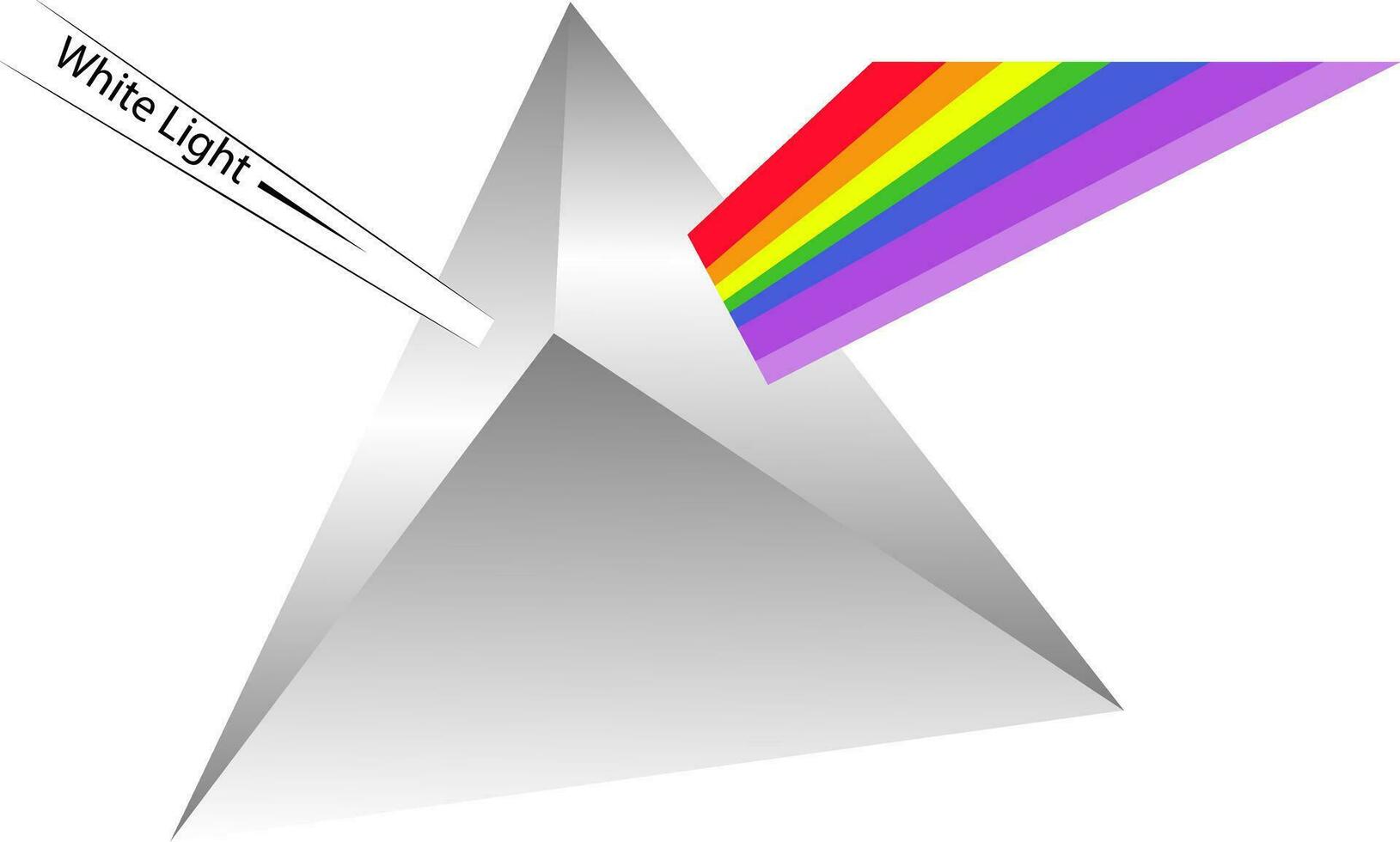 Prism reflecting light vector illustration on white background.