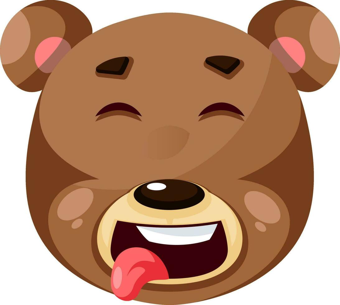 Bear is feeling funny, , illustration, vector on white background.