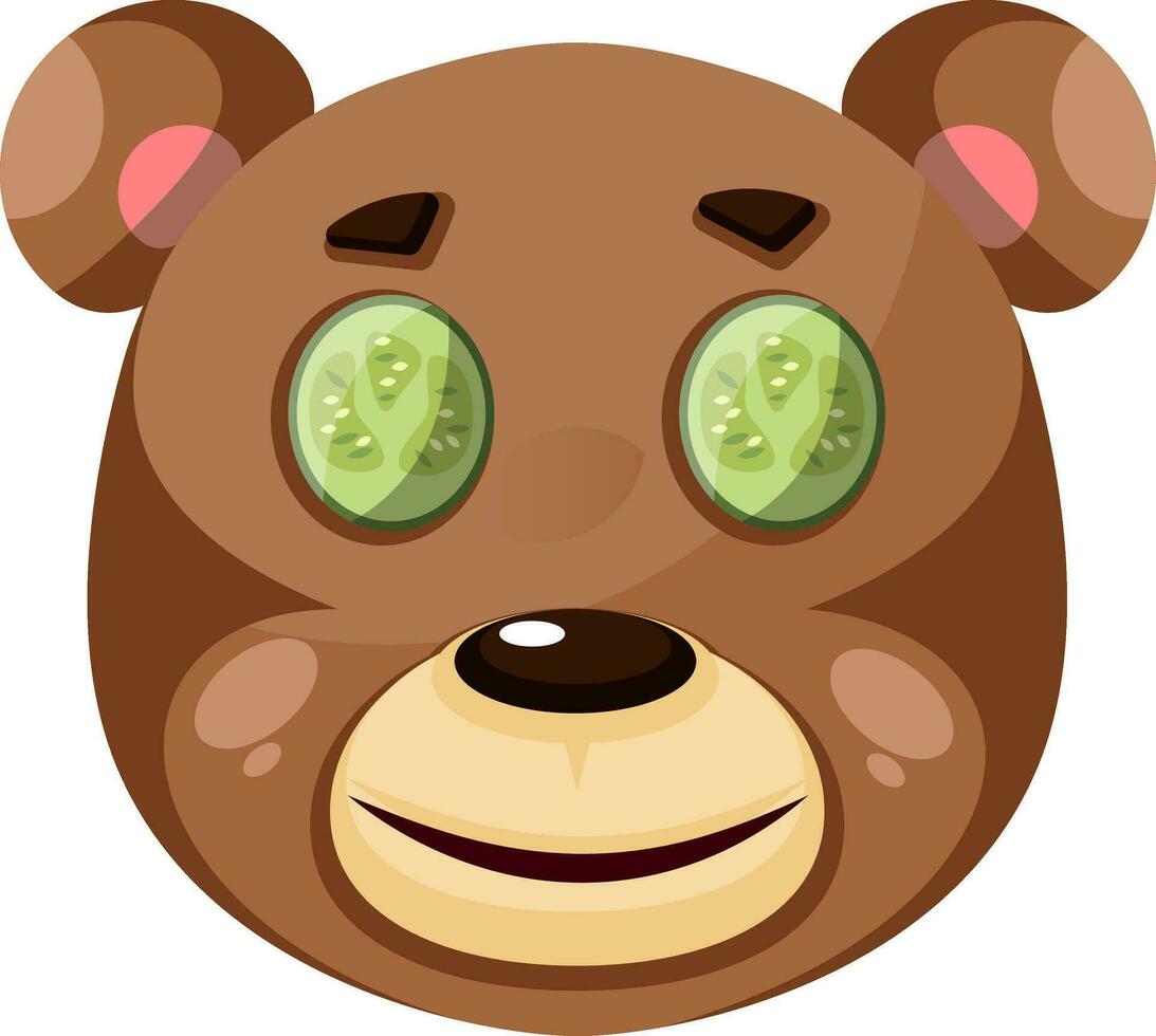 Bear is feeling relaxed, illustration, vector on white background.