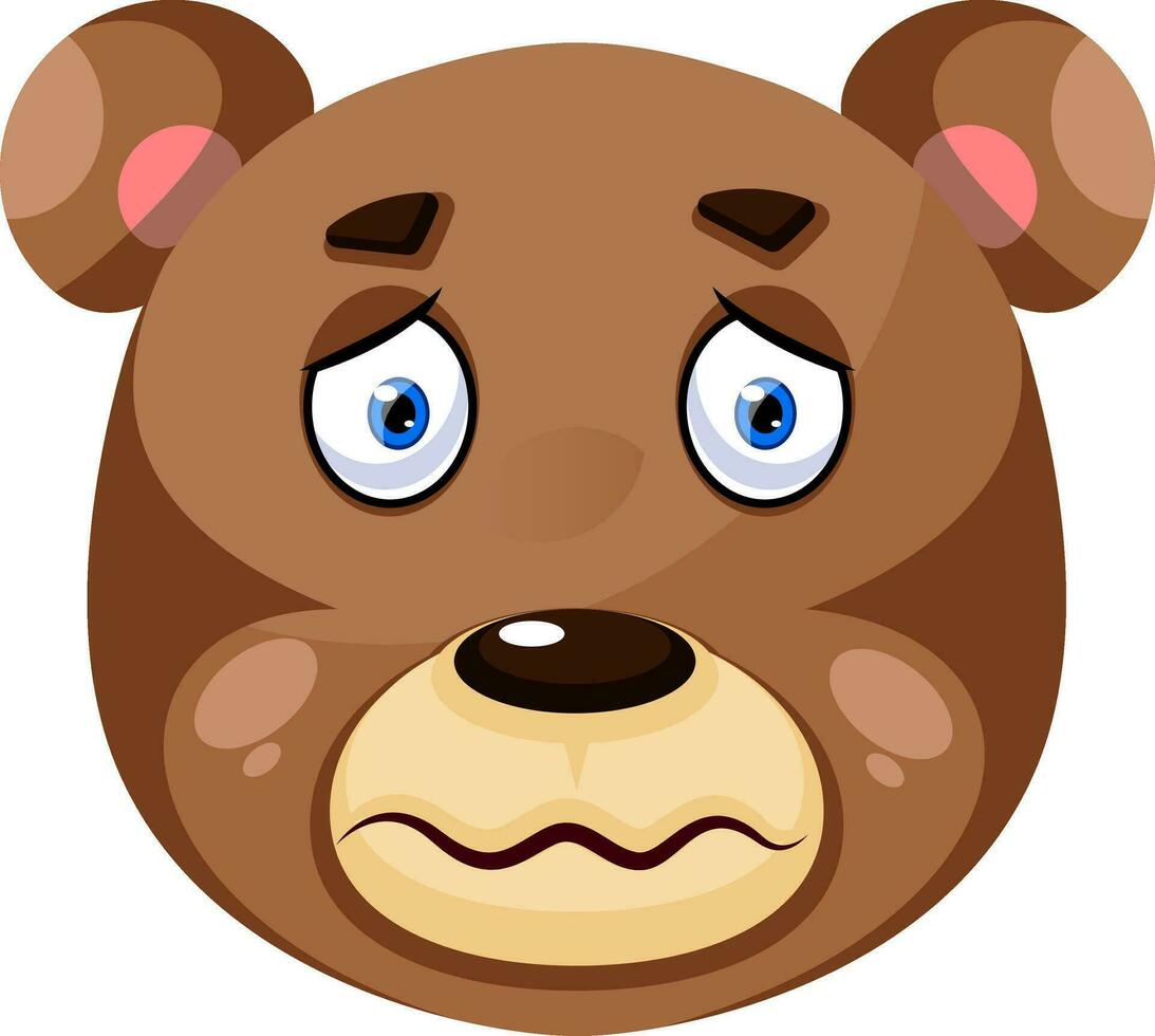 Bear is feeling sick, illustration, vector on white background.