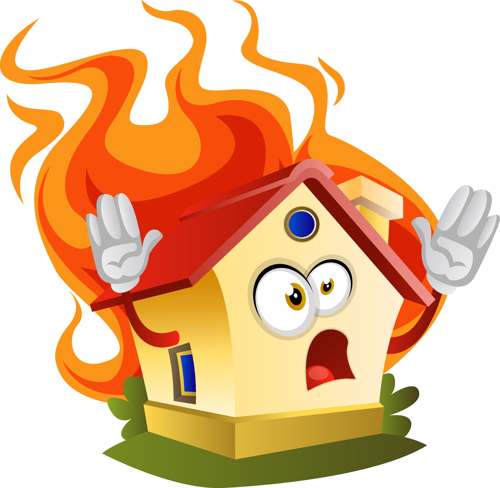 House on a fire, illustration, vector on white background. 35387897