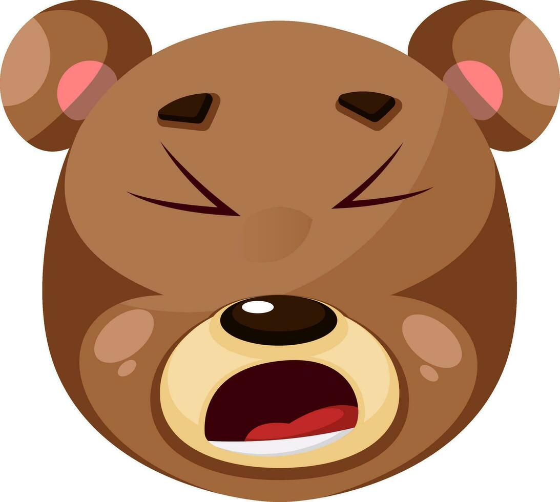 Bear is feeling fed up, , illustration, vector on white background.