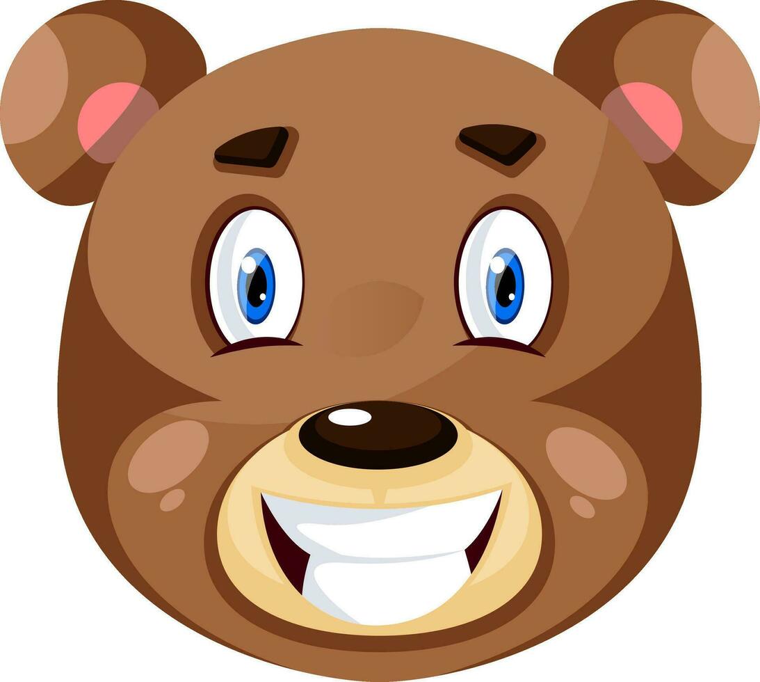 Bear is feeling satisfied, illustration, vector on white background.