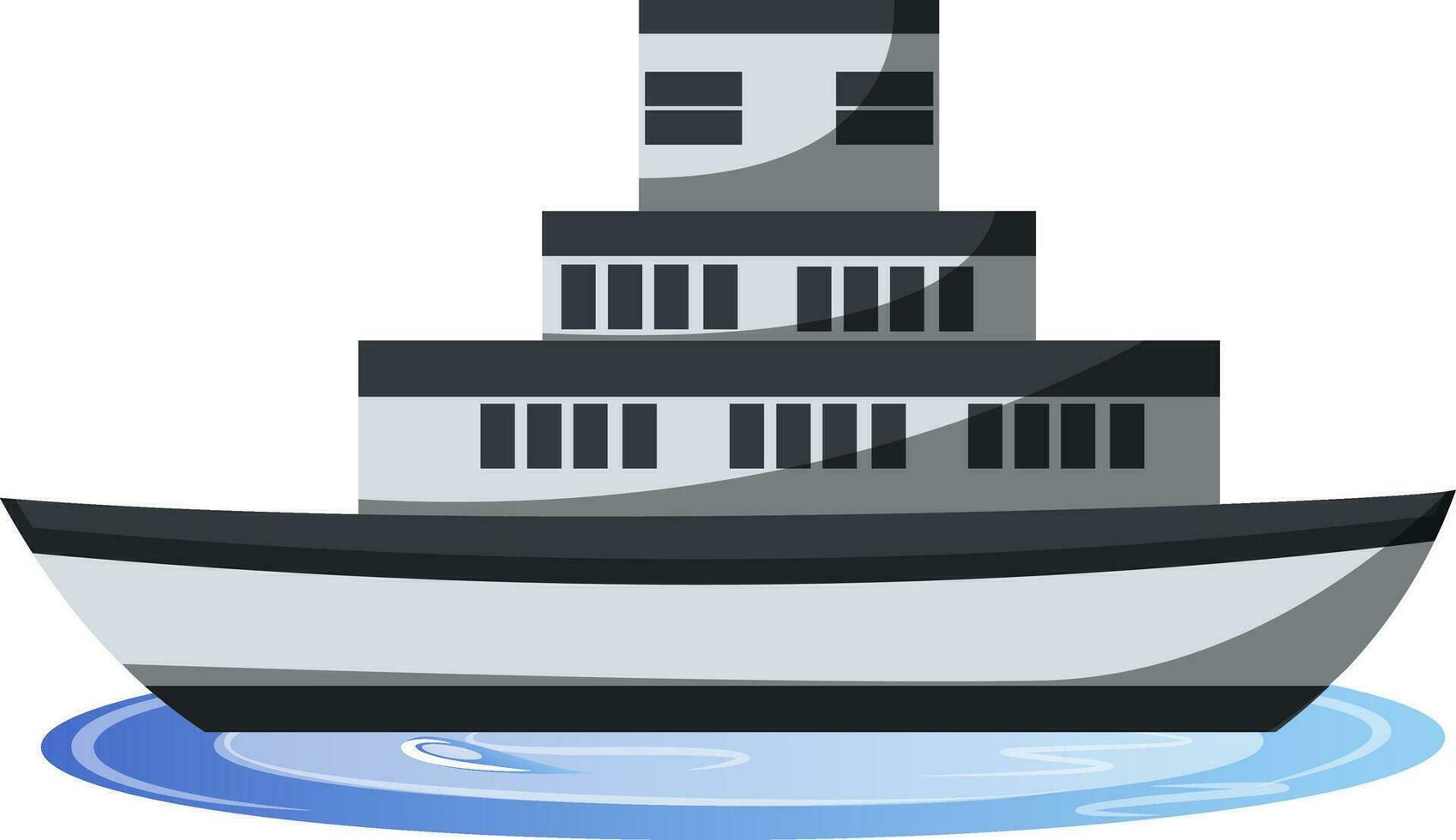 grande gris crucero vector ilustración en blanco antecedentes.