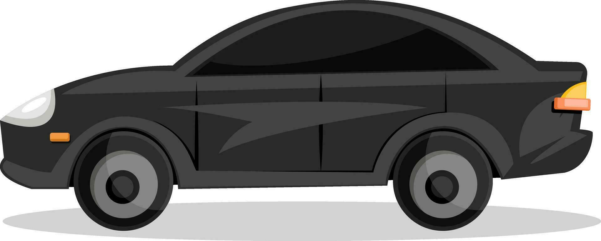 lado ver de negro dibujos animados coche vector ilustración en blanco antecedentes.