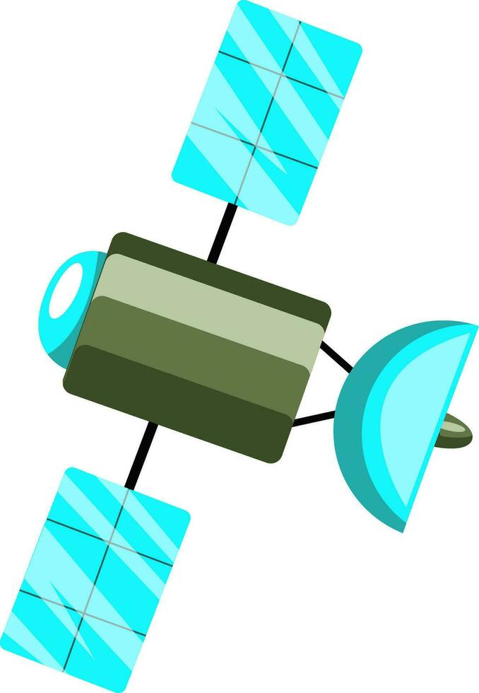 Green and blue satellite vector illustration on white background