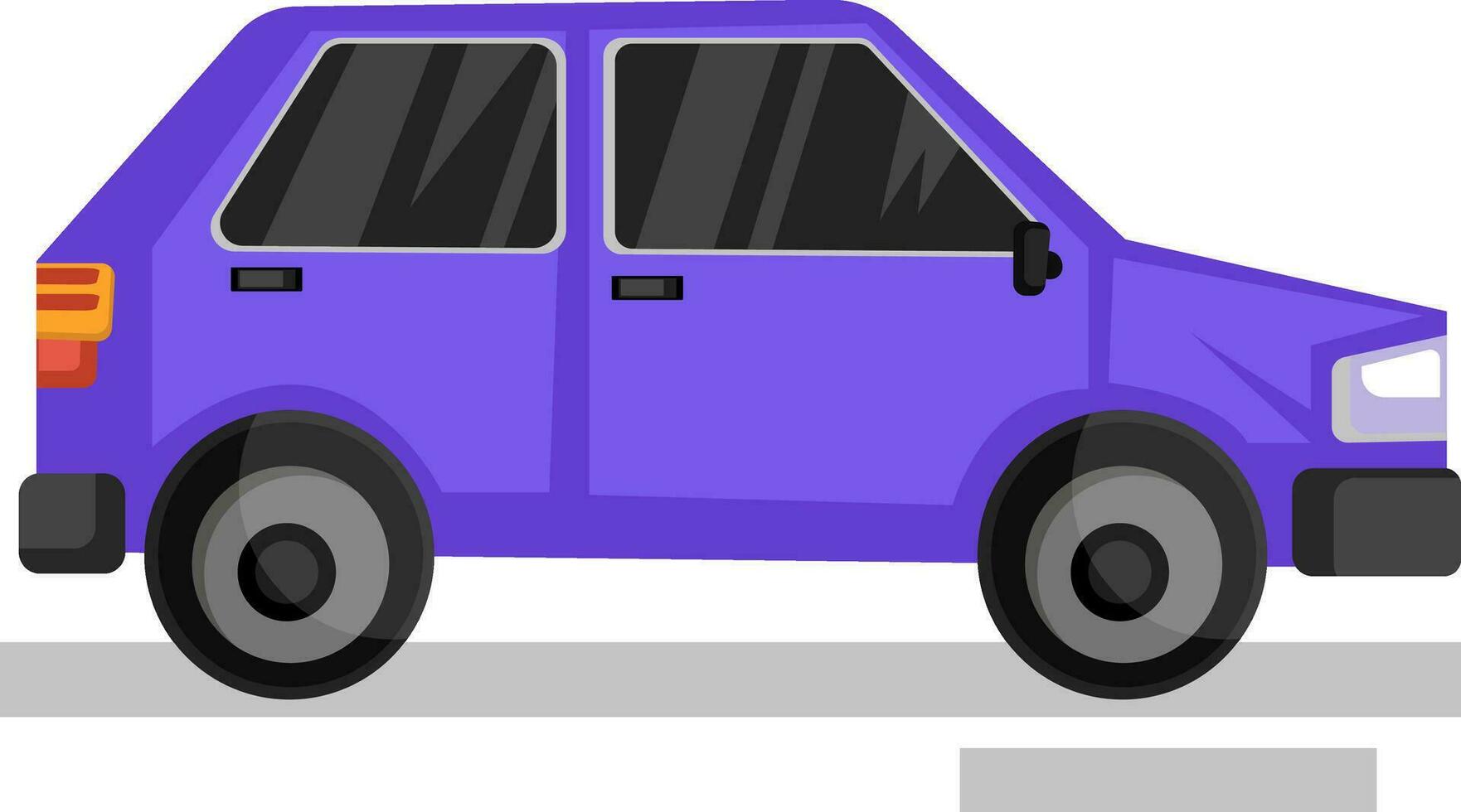 Purple car vector illustration on white background.