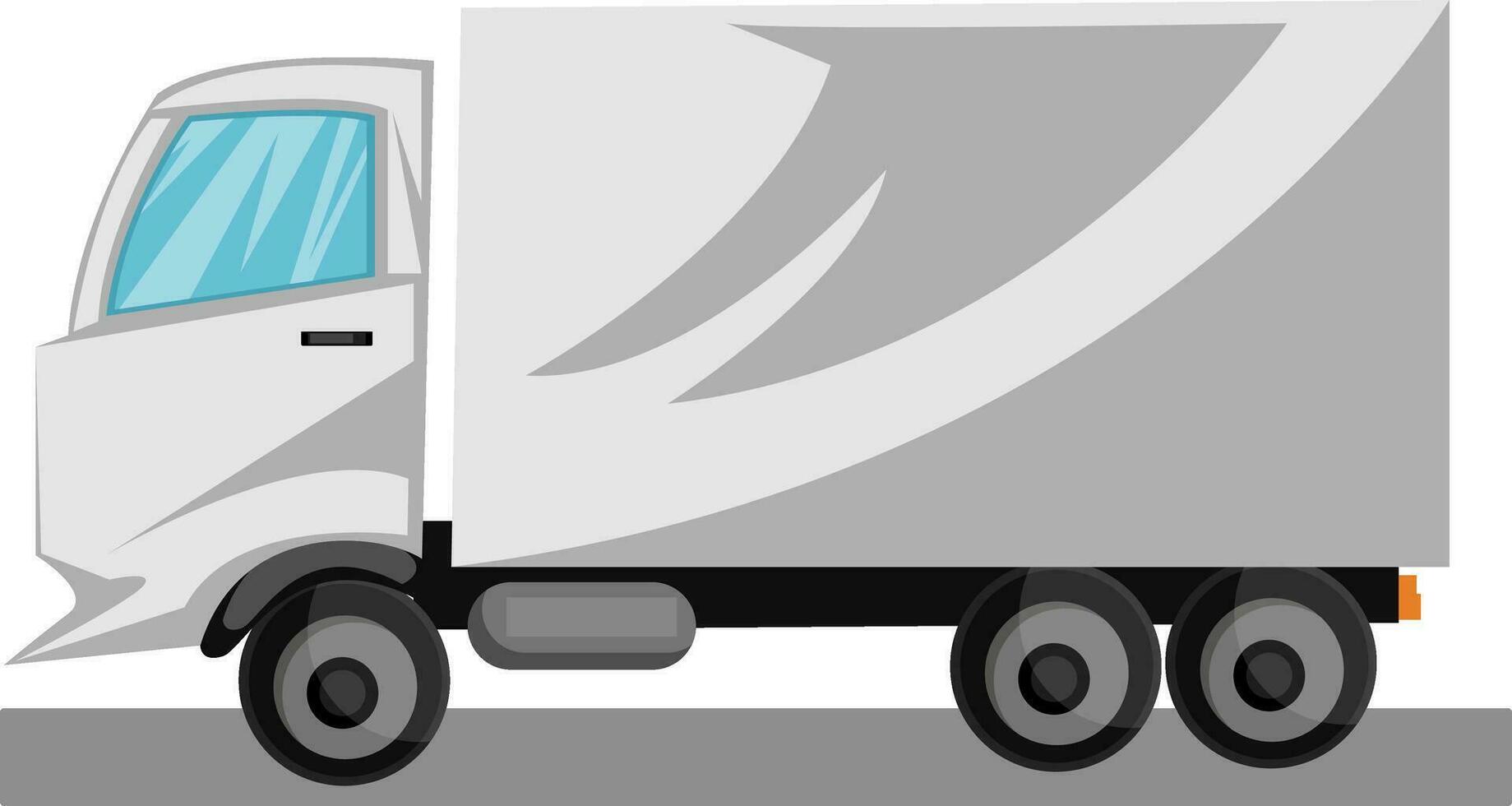 White minimalistic truck vector illustration on white background.