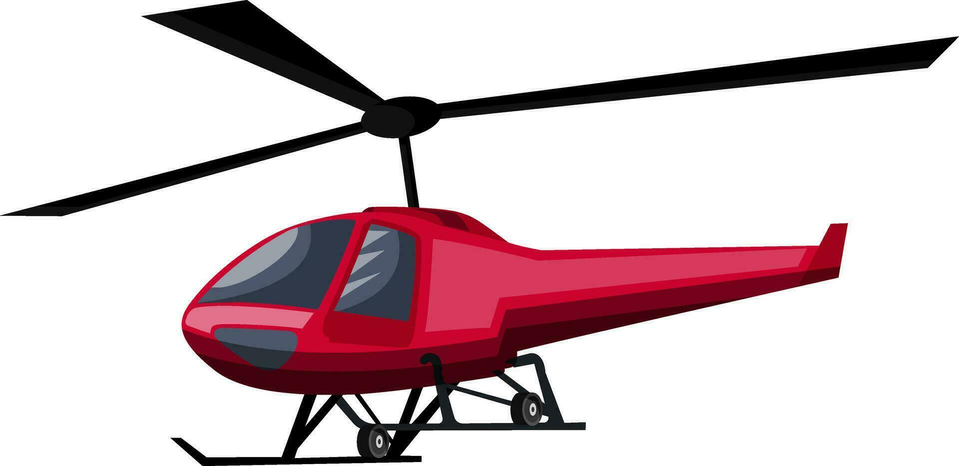 Vector illustration of red helicopter on white background.