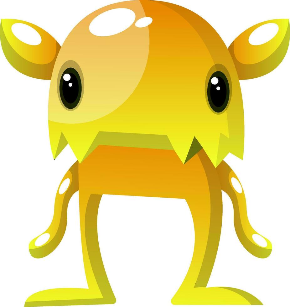 Yellow monster with small eyes illustration vector on white background