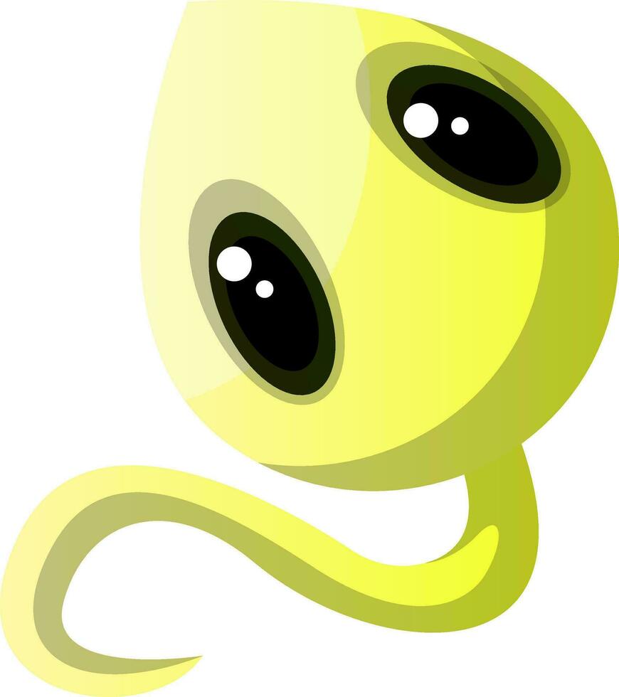 Smiling yellow monster with big cute eyes illustration vector on white background