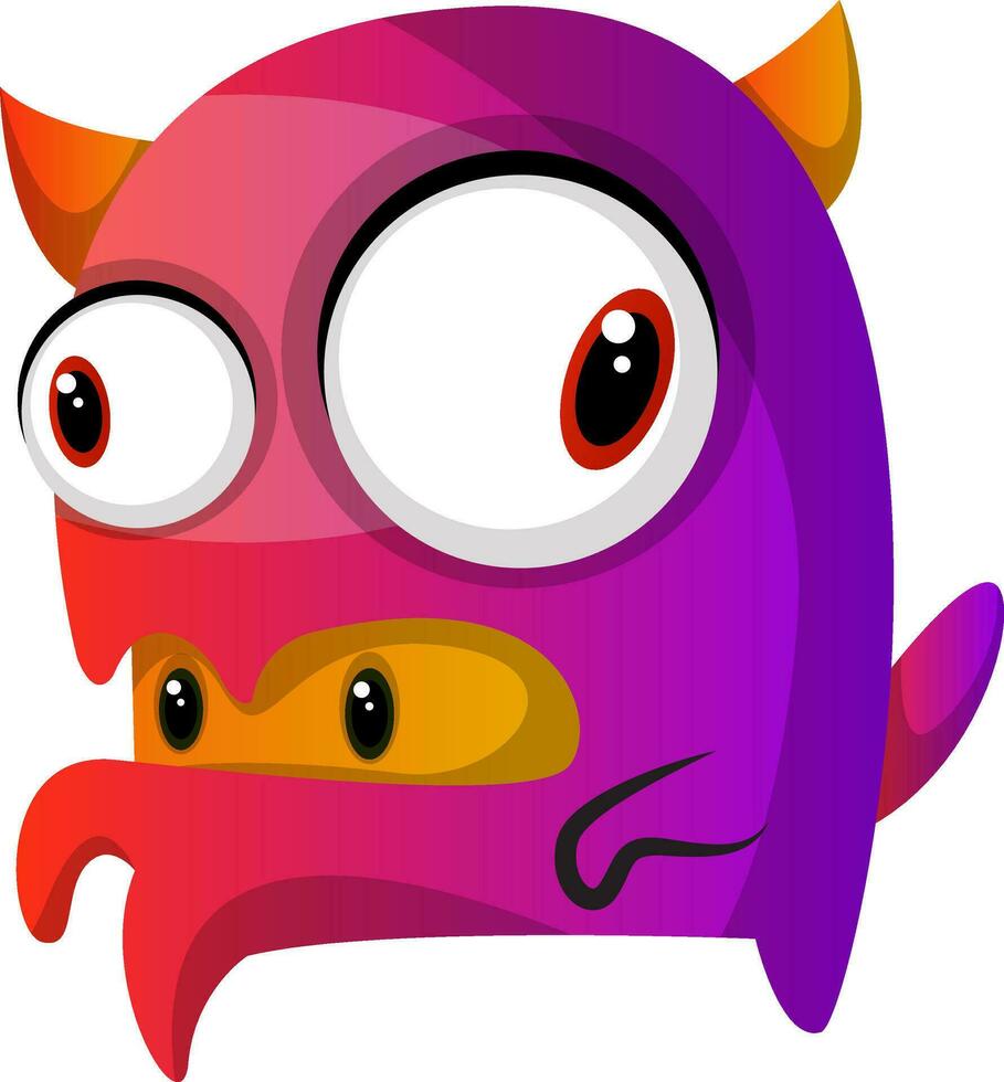 púrpura monstruo con un monstruo dentro su boca ilustración vector en blanco antecedentes
