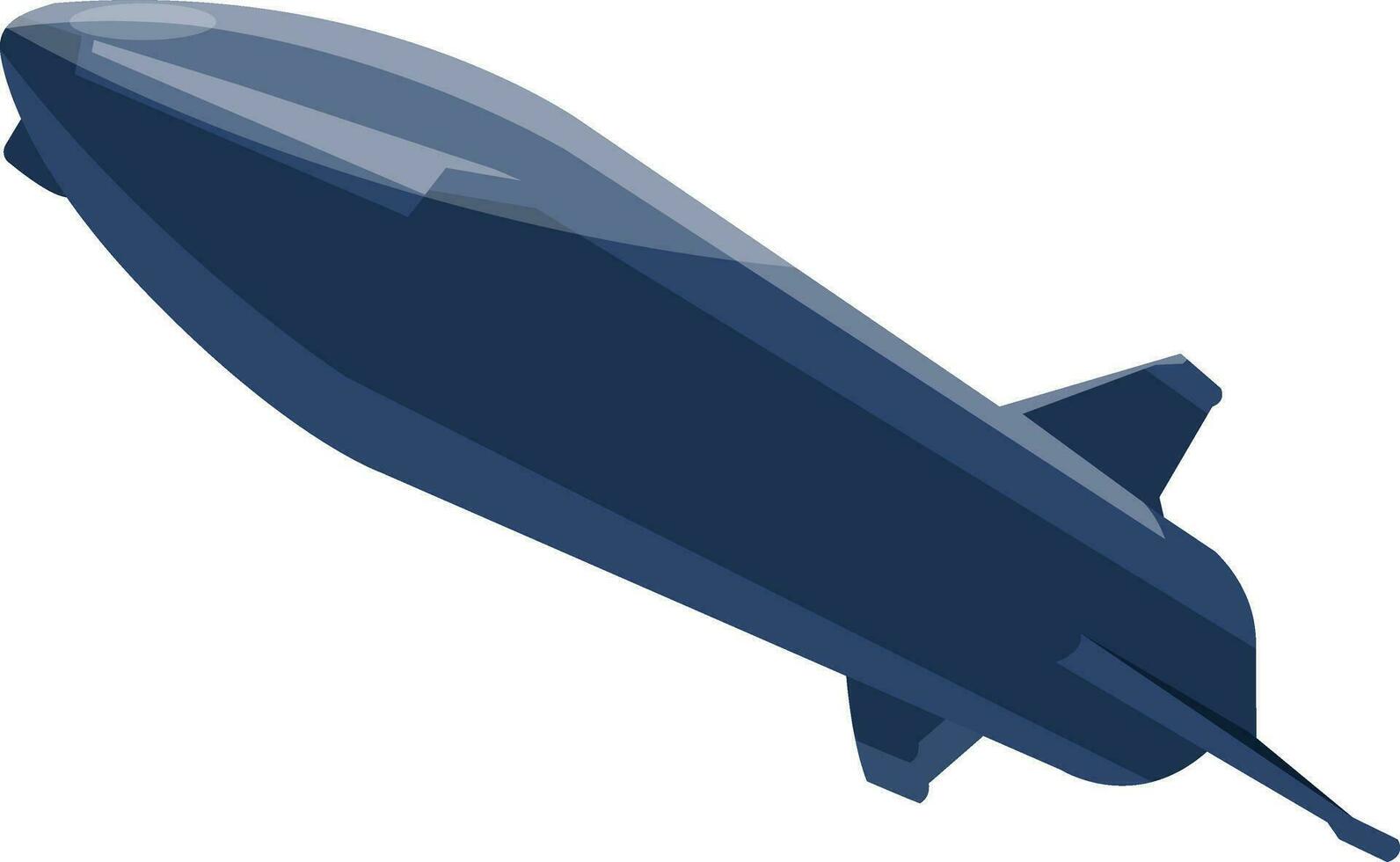 Dark blue minimalistic missile vector illustration on white background.
