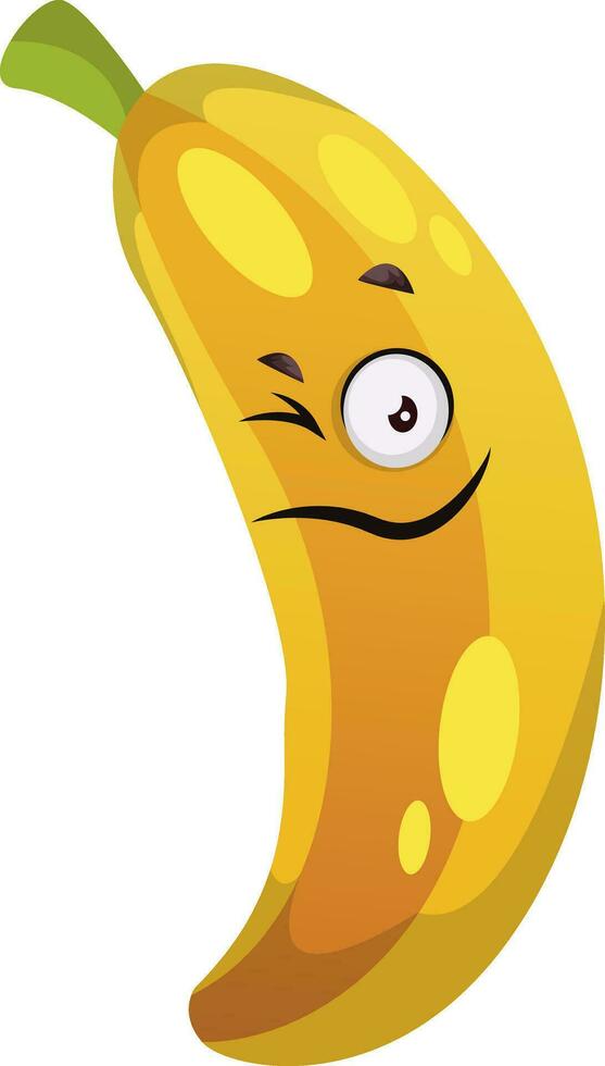 Banana winks illustration vector on white background