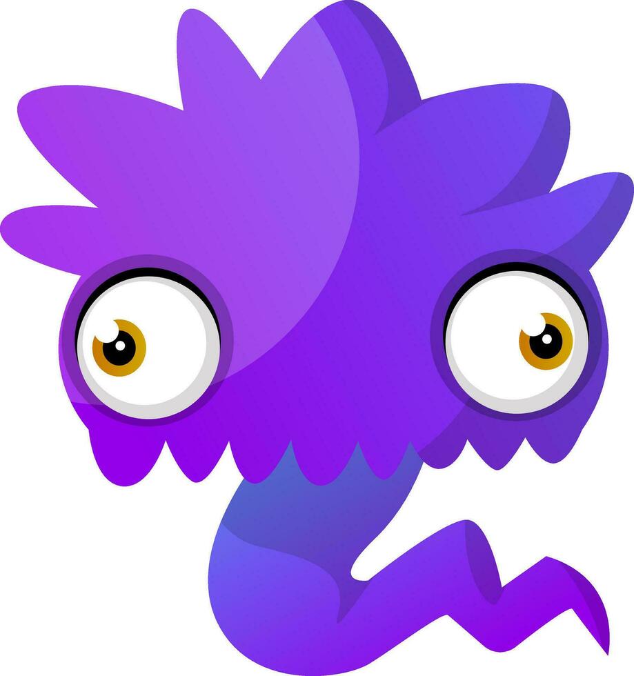 Weird shape blue monster illustration vector on white background