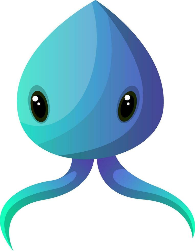 azul meduza monstruo ilustración vector en blanco antecedentes