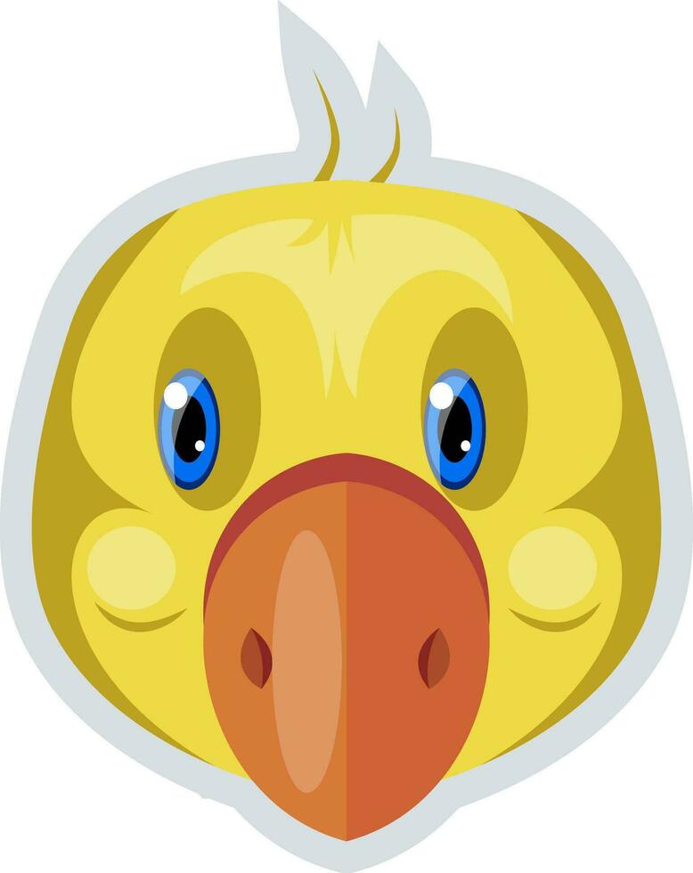 Pequeño pato amarillo, ilustración, vector sobre fondo blanco.