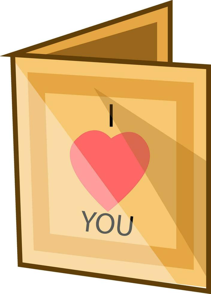I love you note, illustration, vector on white background.