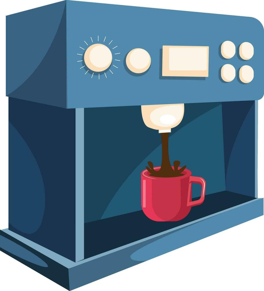 Coffee dispenser vector color illustration.