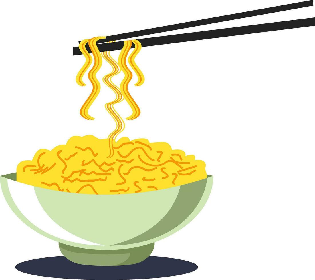 Noodles vector color illustration.