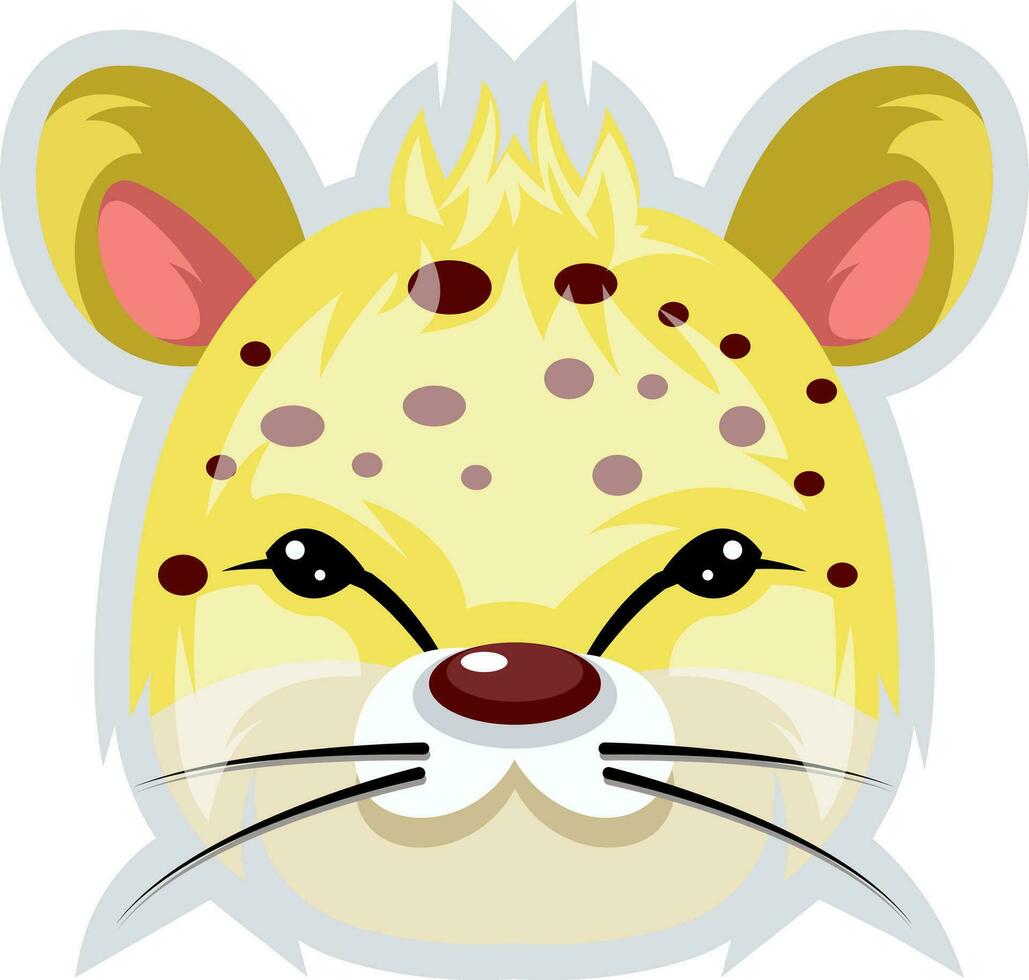 Yellow angry lynx, illustration, vector on white background.