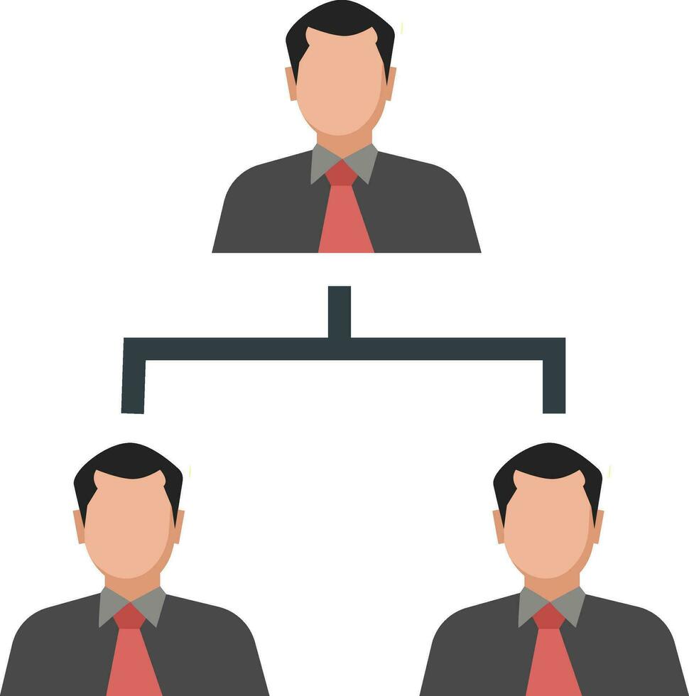 Employer and two employees on white background vector illustrator.