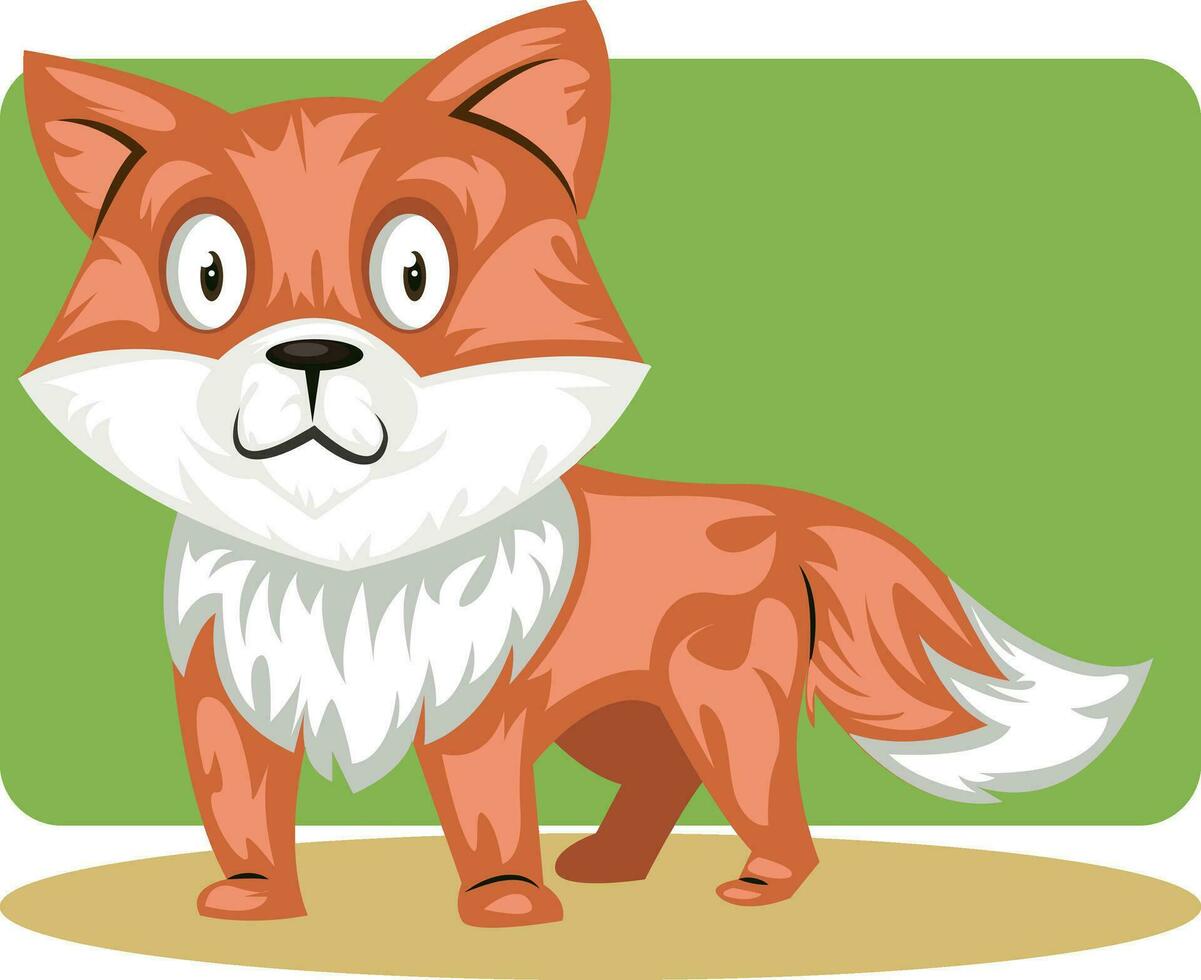 Red cute fox, illustration, vector on white background.